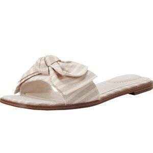Bandolino Cream violet Striped Bow Sandals